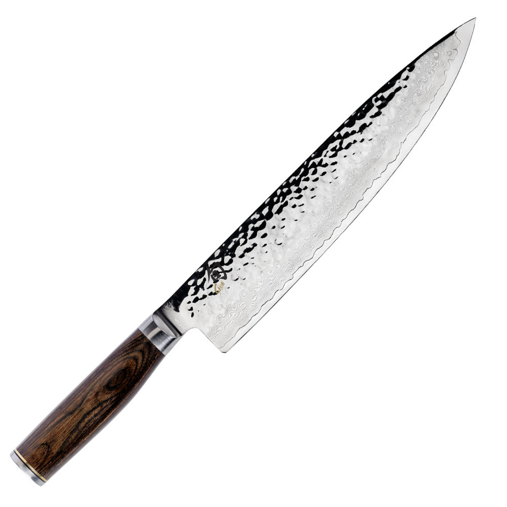 Shun TDM0706 Premier Chef's Knife 8 Hammered Blade, PakkaWood